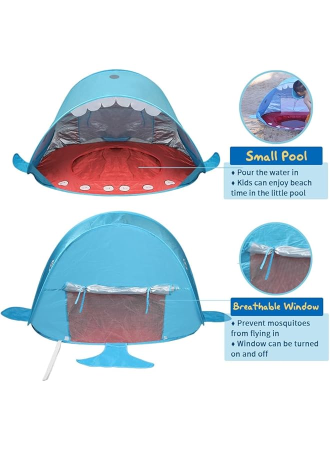 Azonee Pop Up Baby Beach Tent Folding Sun Shade with Pool for Babies 50+ SPF UV Protection Portable Sun Shelter Camping Tent Lightweight for Indoor and Outdoor for Camping Beach Traveling - Image 3