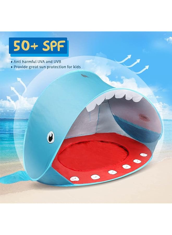 Azonee Pop Up Baby Beach Tent Folding Sun Shade with Pool for Babies 50+ SPF UV Protection Portable Sun Shelter Camping Tent Lightweight for Indoor and Outdoor for Camping Beach Traveling - Image 2