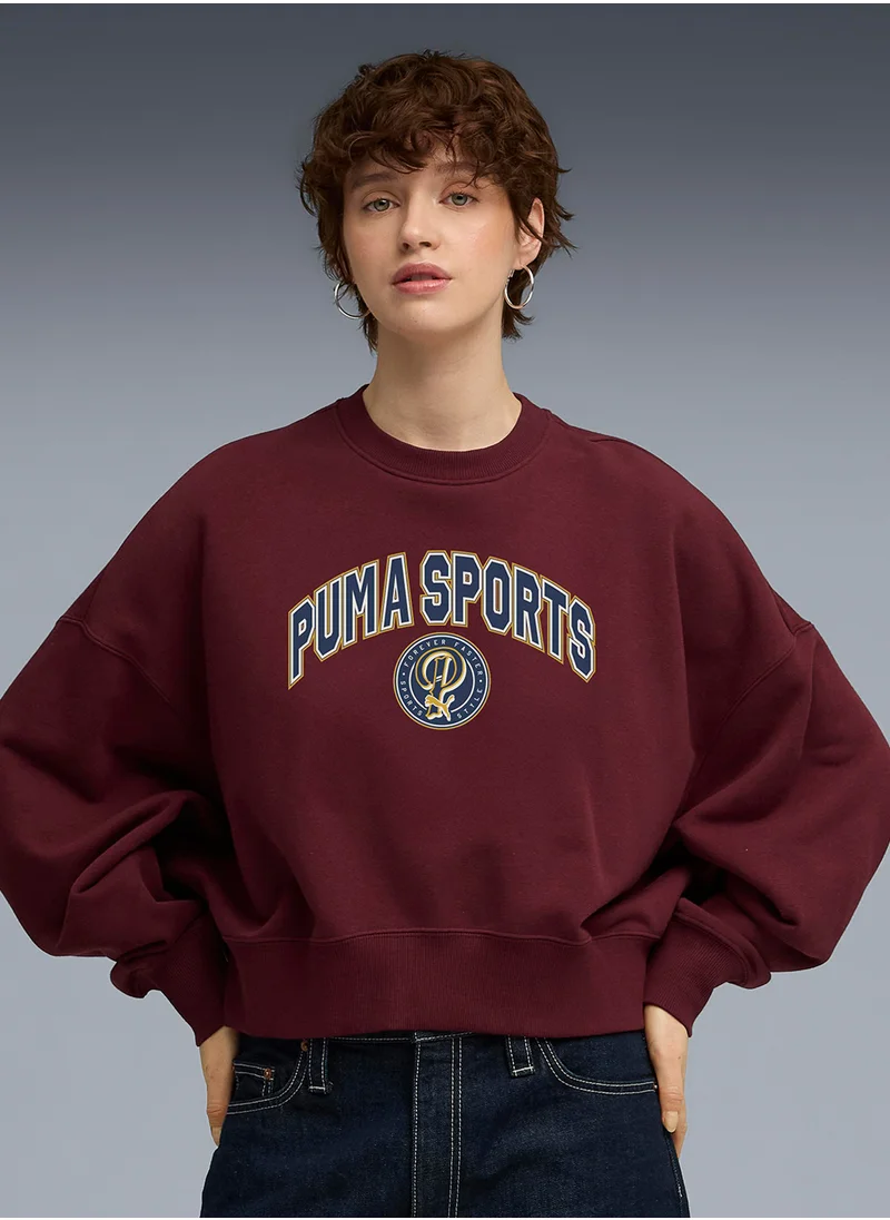 PUMA Sports Legacy Oversized Graphic Women's Crew Sweatshirt