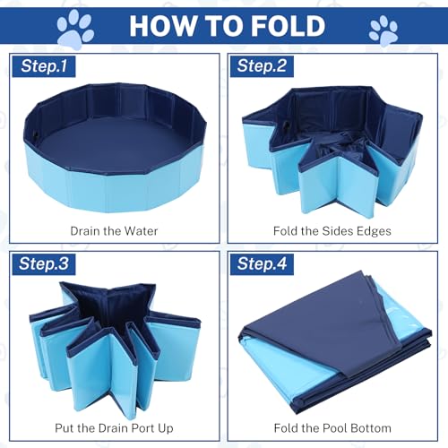 NATGAI Portable Whelping Box for Puppies | 39"X12" Dog Birthing Pool, Whelping Pen for Dogs, Dog Pool Ideal for Puppies' Delivery & Outdoor Fun (39inch Dia. × 12inch H/100 × 30cm) - Image 5