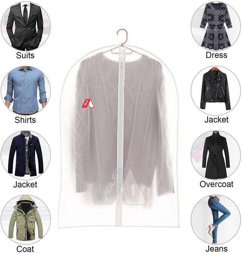 ABLE غطاء الملابس، غطاء الشرواني، غطاء ملابس العروس، أناركالي، تشانيا تشولي وأكياس الملابس مع سحاب من قماش PVC (حجم كبير 55x24 بوصة) عبوة من 2 قطعة - Image 2