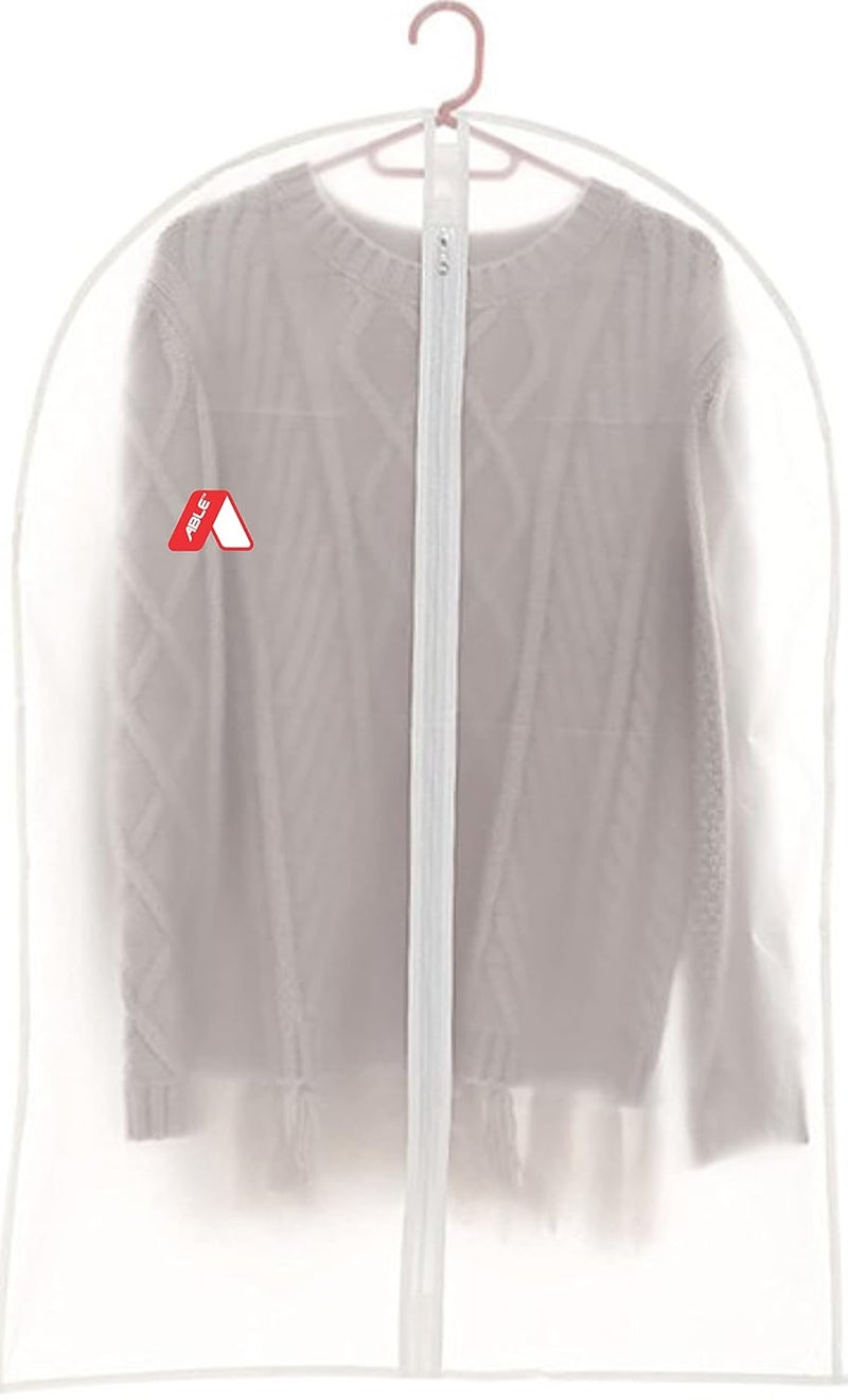 ABLE غطاء الملابس، غطاء الشرواني، غطاء ملابس العروس، أناركالي، تشانيا تشولي وأكياس الملابس مع سحاب من قماش PVC (حجم كبير 55x24 بوصة) عبوة من 2 قطعة - Image 1