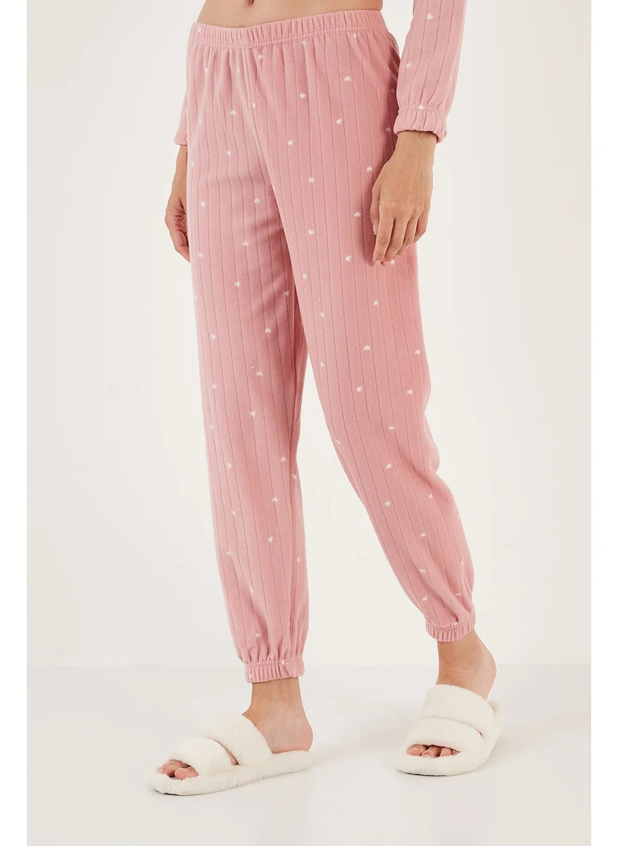 Lela Patterned Regular Fit Hooded Fleece Pajama Set Women's Pajama Set 6571002
