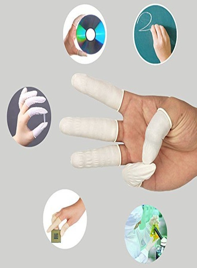 Stylera Anti-Static ESD Latex Finger Cots, Reusable Rubber Fingertips Protective Finger Gloves (WHITE, PACK OF 100 PIECES) - Image 2