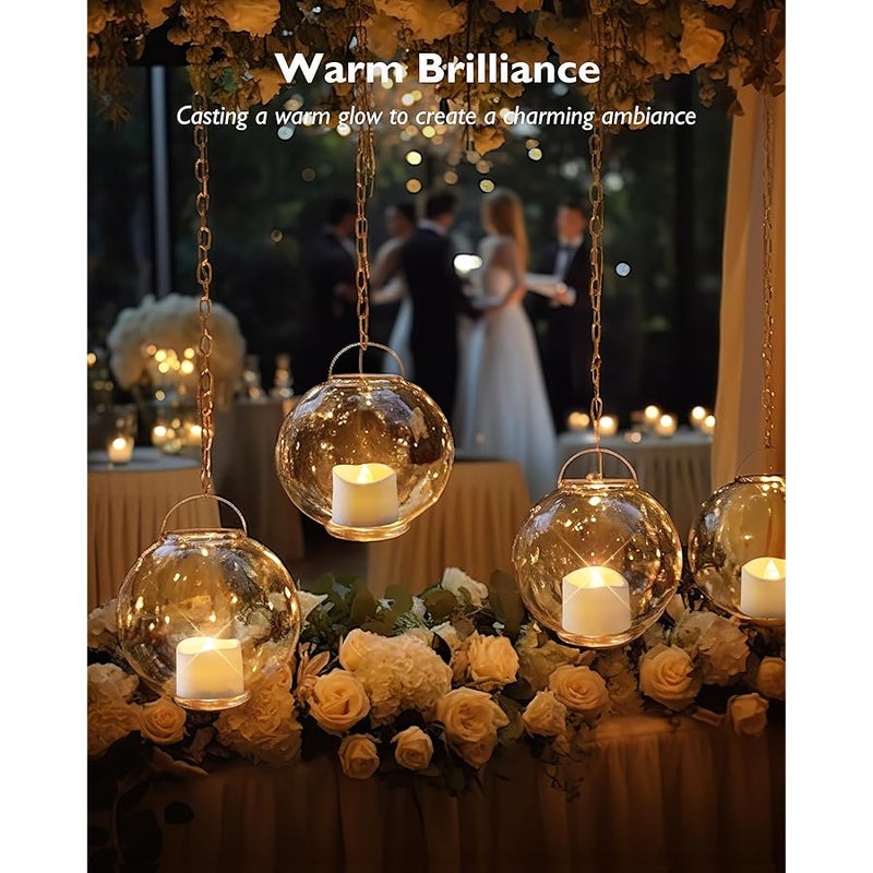 Homemory Battery Operated LED Tea Lights, Pack of 24, Flameless Votive Tealights Candle with Warm White Flickering Bulb light, Small Electric Fake Tea Candle Realistic for Wedding, Table, Gift,Outdoor - Image 2
