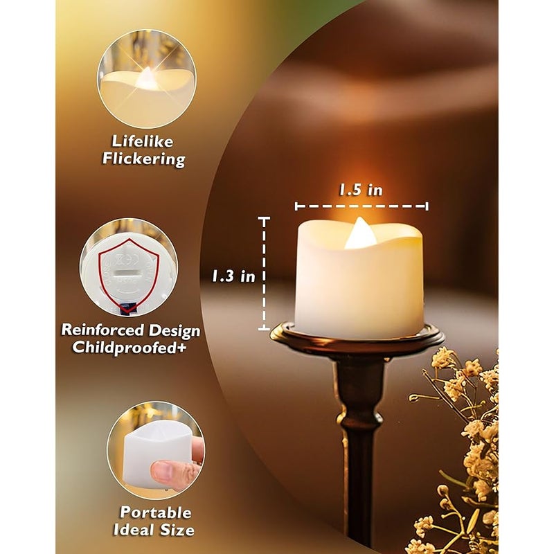 Homemory Battery Operated LED Tea Lights, Pack of 24, Flameless Votive Tealights Candle with Warm White Flickering Bulb light, Small Electric Fake Tea Candle Realistic for Wedding, Table, Gift,Outdoor - Image 5