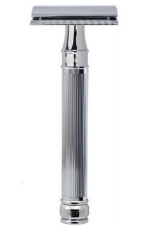 Edwin Jagger Chrome Lined Double Edge Razor Long Handle  - Image 2