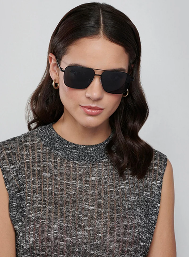 VINCENT CHASE Vincent Chase By Lenskart | Black Grey Full Rim Square Branded Latest and Stylish Sunglasses | Polarized and 100% UV Protected | Men & Women | Large | VC S13118