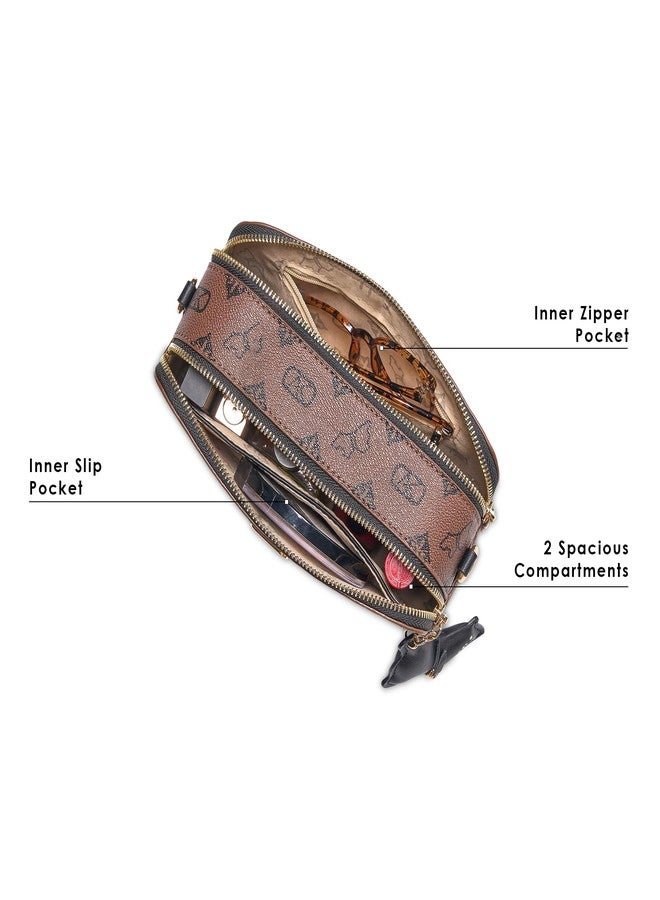 Akiki London Women's Kew 22 Box Sling Bag|comes with Dog Charm|Webbed Strap|2 compartments|Vegan Leather Material|Crossbody bag for Women|Gift for women - Image 5