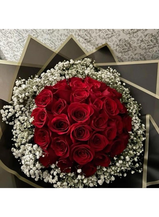 Premium 20 Fresh Live Red Roses Bouquet