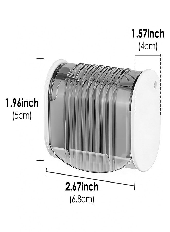 LUEXBOX 1 Pack Toothbrush Holder Wall Mounted with Cover for Bathroom, 2 Slots Toothbrush Storage Organizer for Shower, Self Adhesive Toothbrush Hanger (Grey) - Image 2
