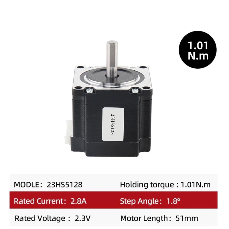 محرك خطوي Nema 23 57 101N Cm 2.8A 51mm للطابعة ثلاثية الأبعاد 23HS5128 8mm X1 قطعة - Image 4