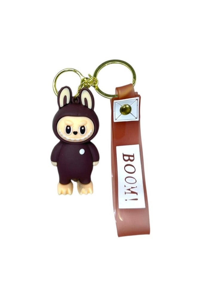 Labubu Mini Keychain Cartoon Figure Car Decor Soft Anime Key Ring Cute Stocking Stuffer for Students Collection