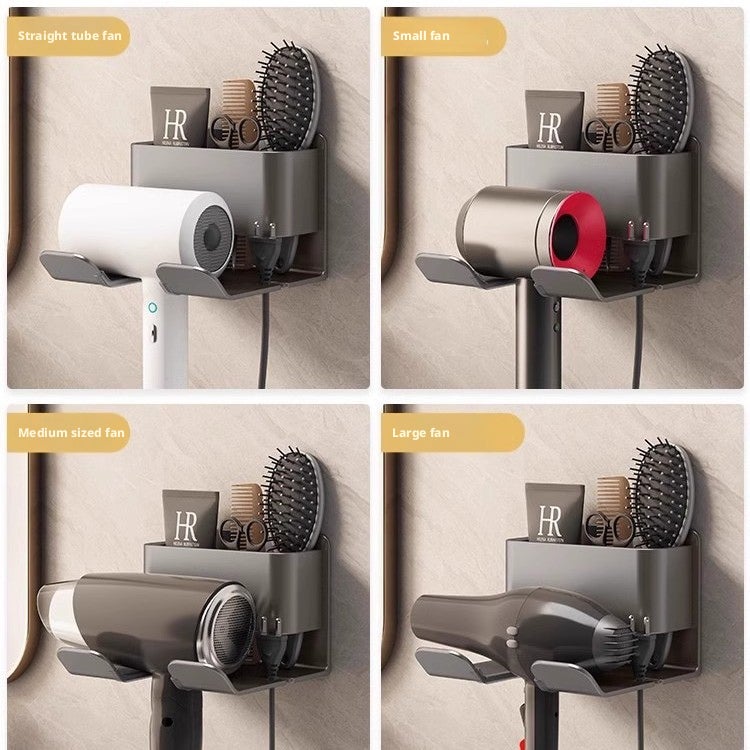 Aluminum Hair Dryer Holder Shelf, Wall Mounted, No Drilling Required - Image 3
