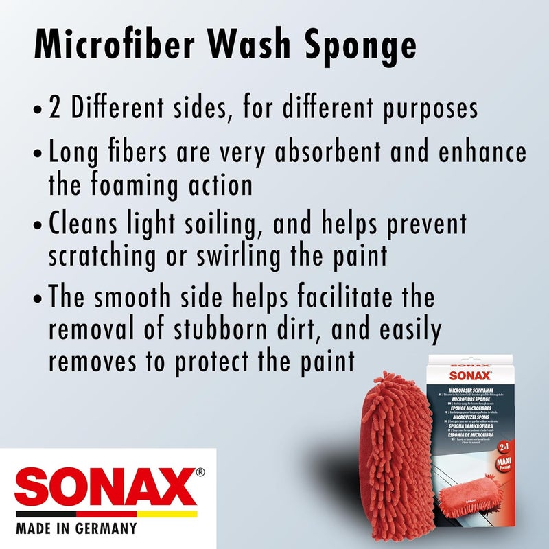 Sonax Microfibre Sponge (1 Piece) - XL Sponge, Highly Absorbent. Foams up Car Shampoo and Removes Stubborn Dirt - Image 5