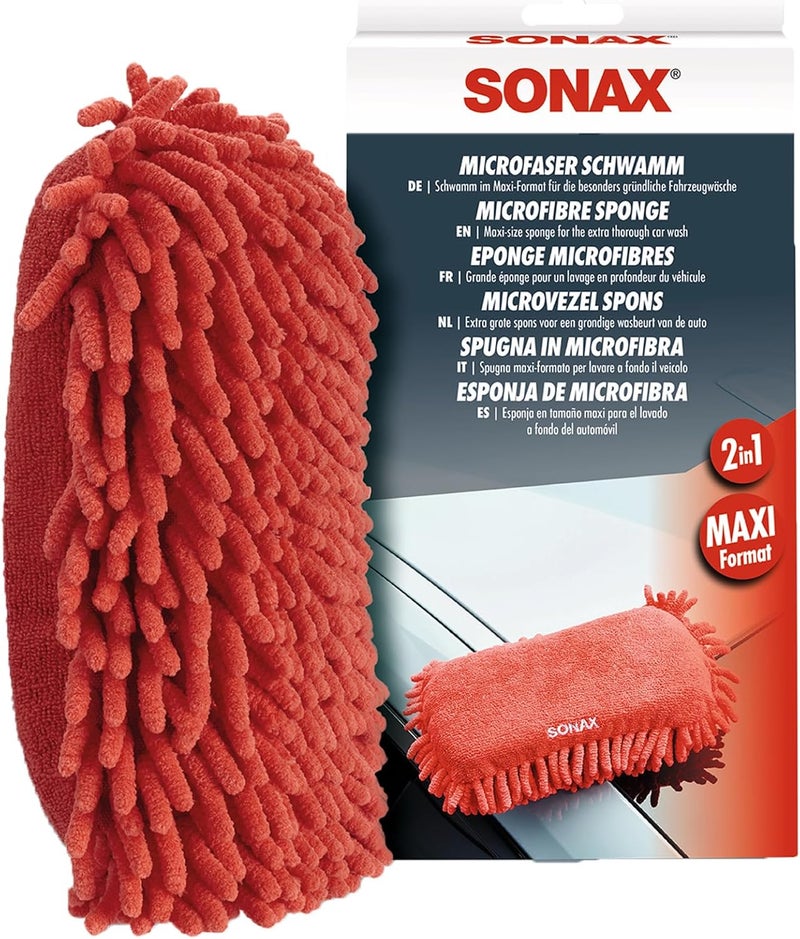 Sonax Microfibre Sponge (1 Piece) - XL Sponge, Highly Absorbent. Foams up Car Shampoo and Removes Stubborn Dirt - Image 1