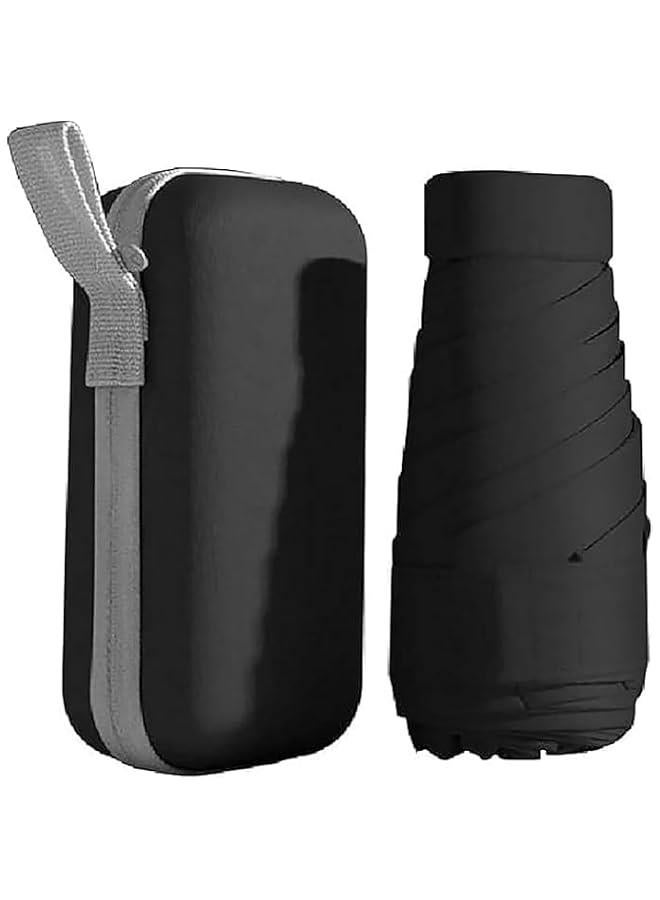 HOOKOR Mini Umbrella for Travel,Compact Mini Six-fold Umbrella With Case, Lightweight Portable Parasol, Small Pocket Capsule UPF 50+ UV Resistant Perfect for Travel, Outdoor Sun & Rain Umbrellas - Image 1