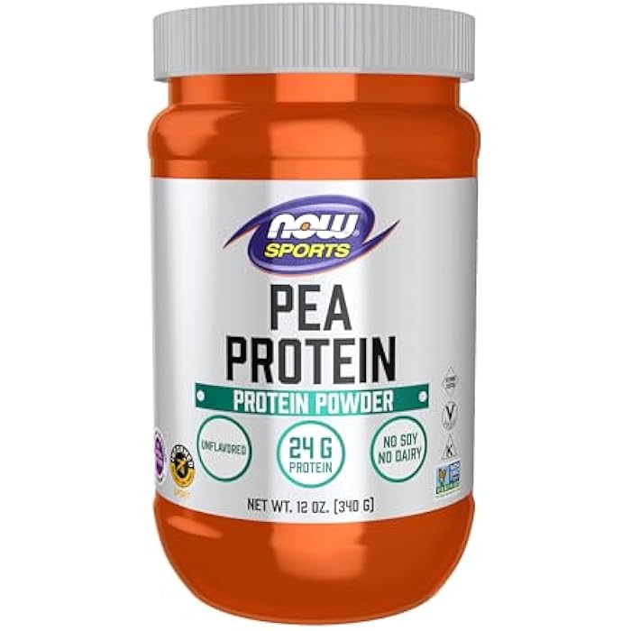 now Sports Nutrition, Pea Protein 24 g, Easily Digested, Unflavored Powder, 12-Ounce - Image 1