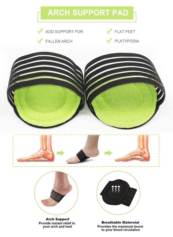 2 Pairs Arch Support, Extra Thick Cushioned Compression Arch Support with More Padded Comfort for Plantar Fasciitis, Fallen Arches, Heel Spurs, Flat and Achy Feet Problems, Relief High Arch - Image 4