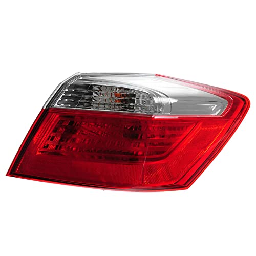 TRQ Right Outer Rear Tail Light Assembly Passenger Side Compatible with 2013-2015 Honda Accord HO2802104 HO2805101 - Image 1