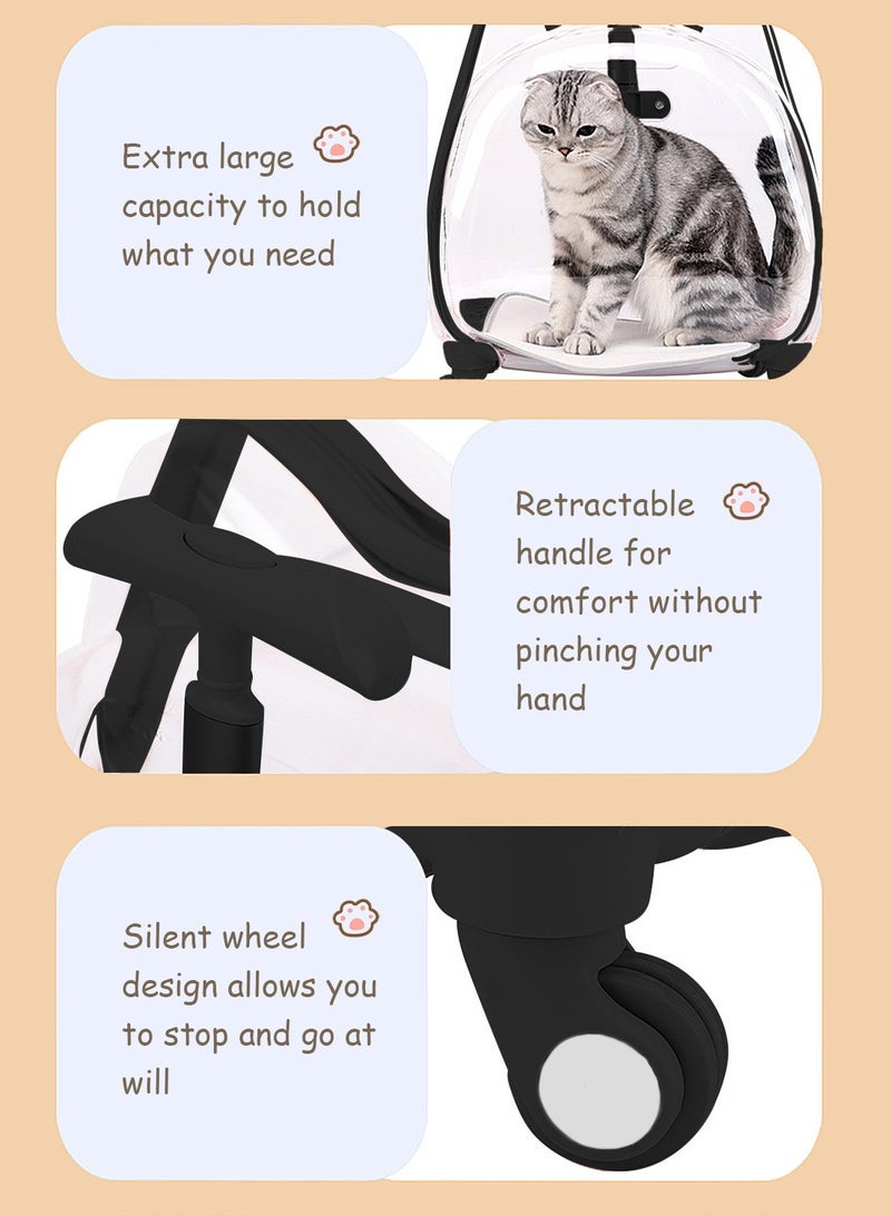كيدل عربة أطفال شفافة بالكامل للكلاب والقطط وعربة أطفال للحيوانات الأليفة وحقيبة خارجية بعجلات للحيوانات الأليفة الصغيرة والمتوسطة - Image 2