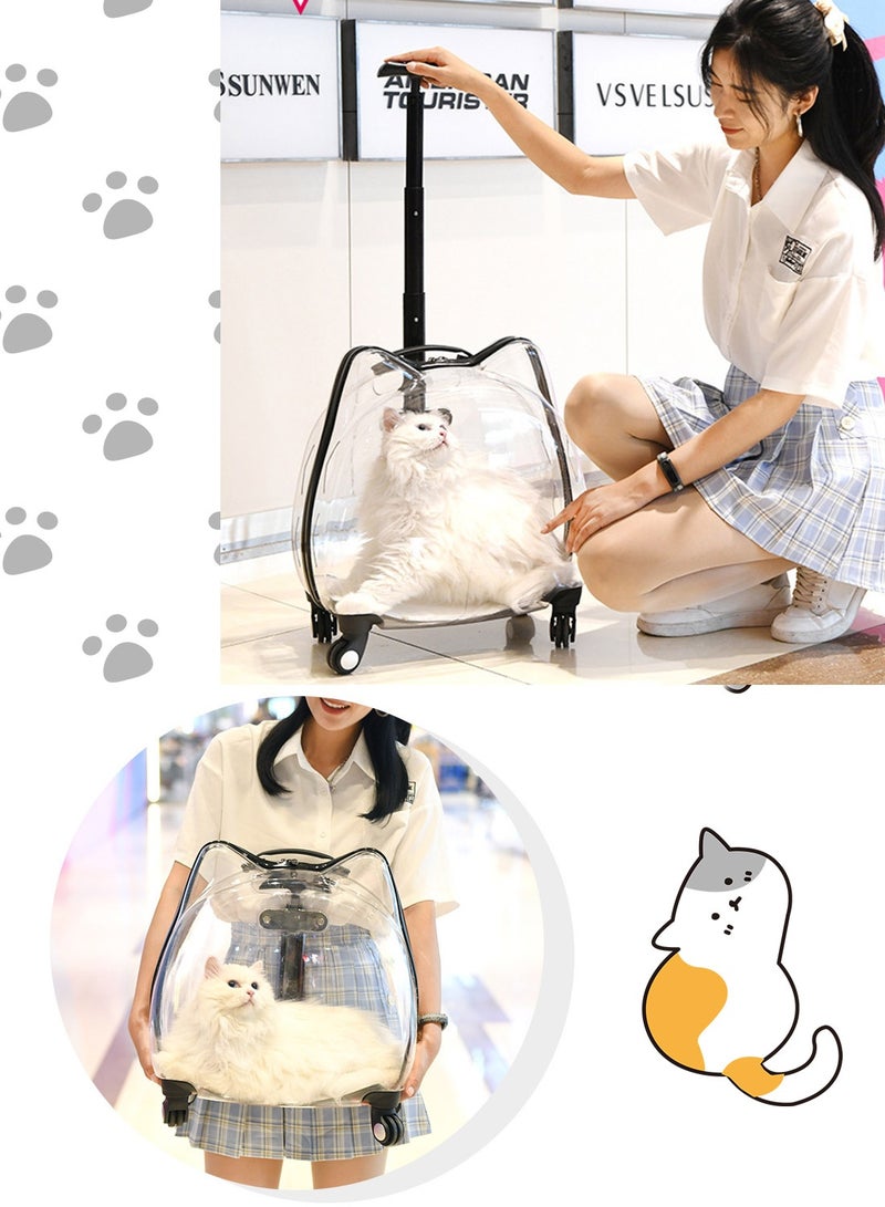 كيدل عربة أطفال شفافة بالكامل للكلاب والقطط وعربة أطفال للحيوانات الأليفة وحقيبة خارجية بعجلات للحيوانات الأليفة الصغيرة والمتوسطة - Image 4