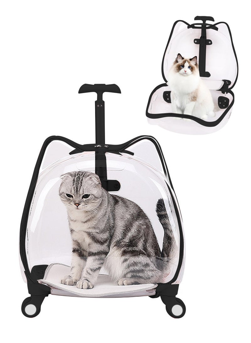 كيدل عربة أطفال شفافة بالكامل للكلاب والقطط وعربة أطفال للحيوانات الأليفة وحقيبة خارجية بعجلات للحيوانات الأليفة الصغيرة والمتوسطة - Image 1