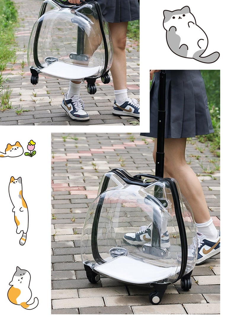كيدل عربة أطفال شفافة بالكامل للكلاب والقطط وعربة أطفال للحيوانات الأليفة وحقيبة خارجية بعجلات للحيوانات الأليفة الصغيرة والمتوسطة - Image 5
