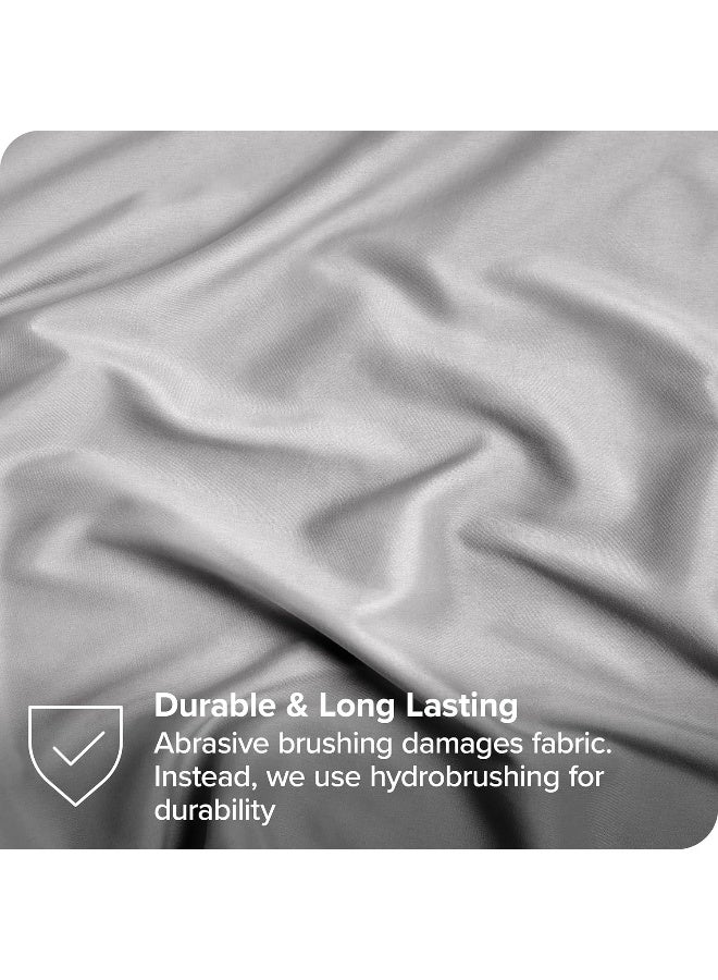 Bare Home Hotel Luxury Queen Sheet Set Extra Soft 6 Piece Set Deep Pockets Easy Fit Cooling Breathable Wrinkle Fade Stain Resistant Includes 4 Pillowcases Queen Light Grey - Image 5