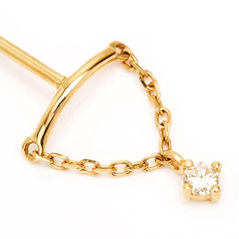 TACBSP Helix Dangle Earring for Women - Flat Back Hypoallergenic Cartilage Piercing Jewelry, Forward Earrings (Gold) - Image 3