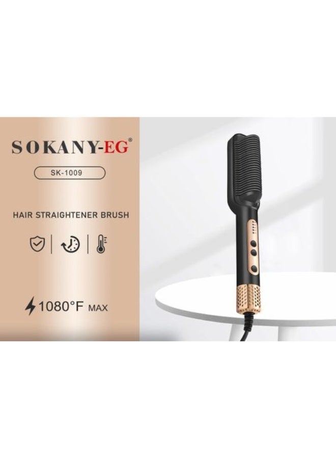 سوكاني فرشاة فرد الشعر الاحترافية SK-1009 – مشط تصفيف حراري عالي الحرارة يصل إلى 1080 درجة فهرنهايت مع تحكم قابل للتعديل في درجة الحرارة، تمنحكِ شعراً مفروداً وخالياً من الهيشان بجودة صالونات التجميل بسرعة؛ فرشاة كهربائية لفرد الشعر تتميز بتقنية متطورة لتوزيع الحرارة بالتساوي، مناسبة لجميع أنواع الشعر وللاستخدام المنزلي الاحترافي – أحمر. - Image 5