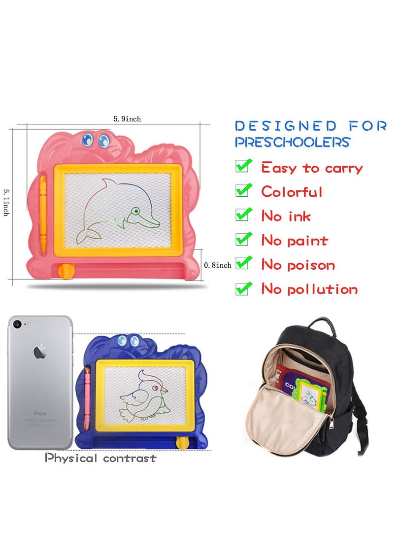 KASTWAVE Mini Magnetic Drawing Board for Kids, Travel Size Erasable Doodle Board Set, Small Drawing Painting Sketch Pad, Kids Art Supplies & Party Favors, Prizes for Kids Classroom (Random Color) - Image 2