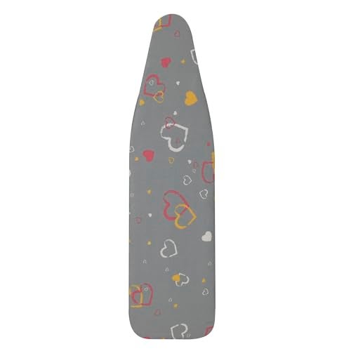 Household Essentials Ultra Ironing Board Cover and Pad, Hearts Print with Sparkle Finish, Gray - Image 4