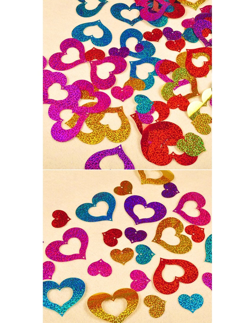 100 قطعة من زينة الحفلات المعلقة المصنوعة من مادة البولي فينيل كلوريد على شكل قلب متعدد الألوان لحفلات الزفاف وعيد الحب عيد رمضان - Image 5