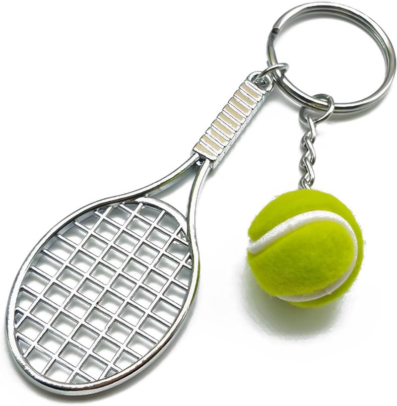 COSTOYFUN Wen XinRong Mini Cute Tennis Keychain Tennis Racket Ball Key Chain for Men Women Boys Girls - Image 1