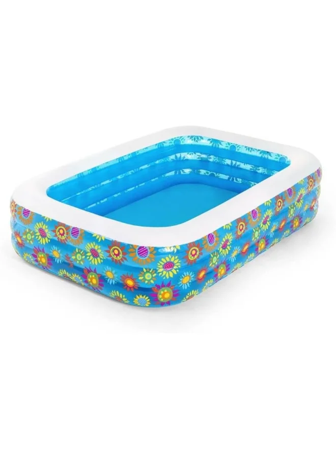Bestway Happy Flora 2.29 m Inflatable Family Pool 229x152x56cm