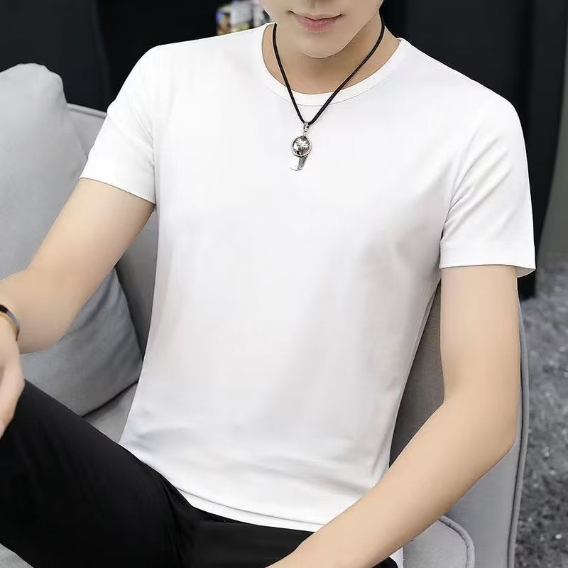 Mens Combed Cotton Tank Top Summer Sleeveless T-Shirt Milky White  - Image 1