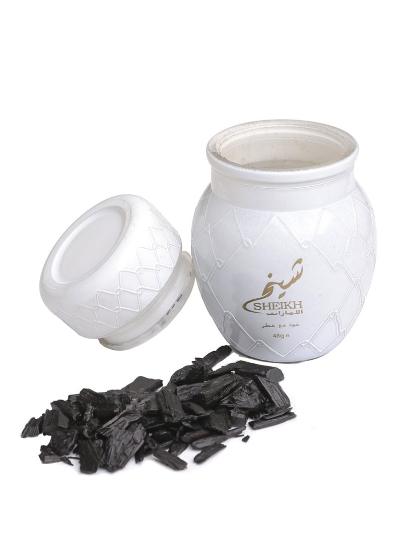 Moin Sheikh Bakhoor Muattar 48g - Arabic Oud Incense with Agarwood, Musk, Hindi Oud & Lavender - Long Lasting Home Fragrance for Majlis, Ramadan, Prayer, Gifting  - Image 1