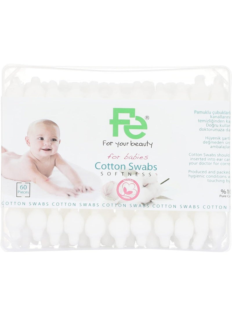 Fe Baby Cotton Swabs Natural Softness 60 swabs