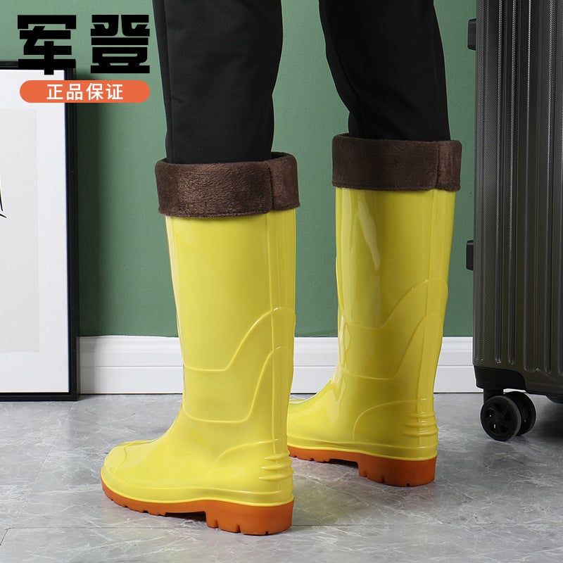 Fashion High Barrel Thickened Round Head High Barrel Rain Shoes Men'S Professional Labor Protection Rubber Long Barrel Rain Boots Water Shoes - Image 5