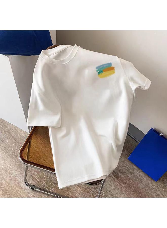 VUELO Heavy Cotton Short-sleeved Women's T-shirt Fashion Brand Round Neck Loose All-match Summer Undershirt Top Clothing  - Image 1