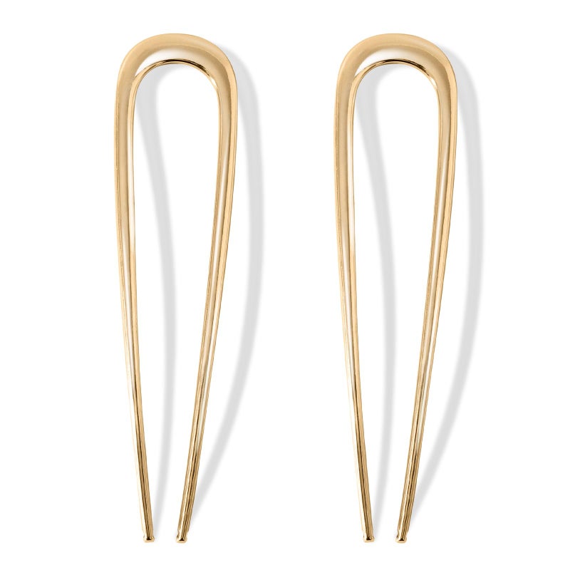 Srevela French Hair Pins for Thick Hair Metal French Twis Hair Pins for Women Girls UShaped French Pin for Buns 55 Inches Large French Pins Hairstyle Accessories Gold Gold - Image 3