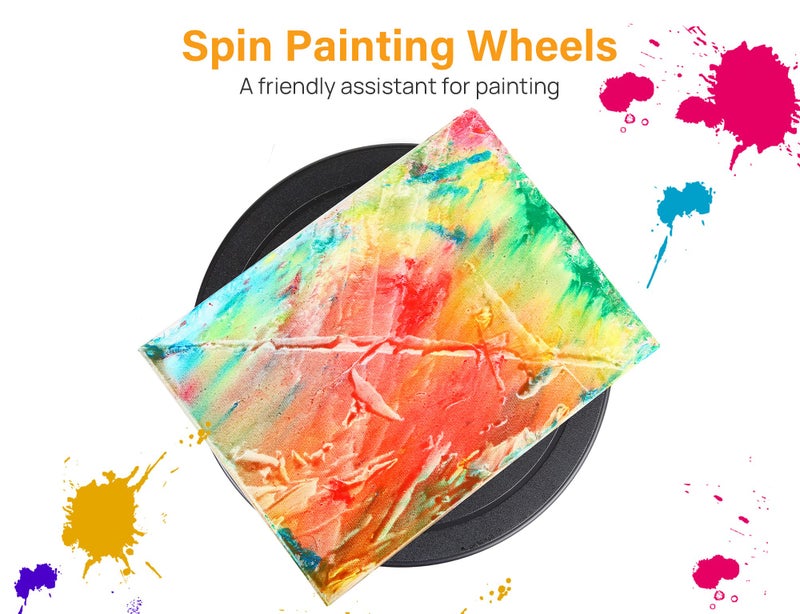 Kootek 11 Inch Rotate Turntable Sculpting Wheel Revolving Cake Turntable Black Painting Turn Table Lightweight Stand for Paint Spraying Spinner, Cake Decorating, Displaying Item - Image 4
