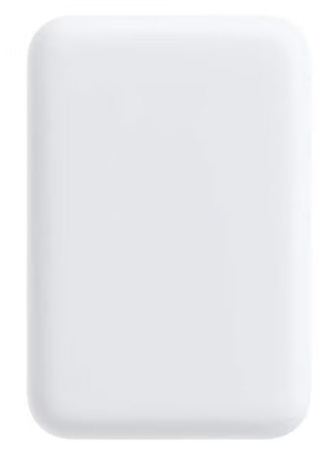 MagSafe-Compatible Wireless Power Bank 10000mAh for iPhone 15 Series – Magnetic Portable Charger with Fast Wireless Charging, USB-C Input/Output, Slim Pocket-Sized Battery Pack for On-the-Go Power, White Color
