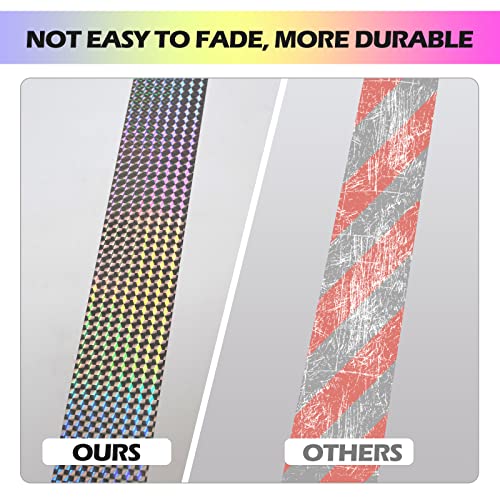 Ruolan Bird Scare Tape Ribbon(700FT) Reflective Tape Keep Birds Away Outdoor,Double Side Bird Flash Tape, Scare Geese, Pigeon, Duck, Woodpecker - Image 5