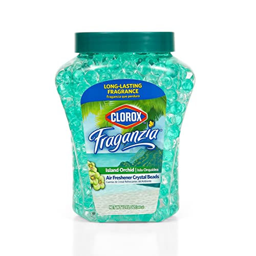 Clorox Fraganzia Crystal Beads Air Freshener in Island Orchid Scent - Long-Lasting Room Deodorizer - Odor Eliminator Gel Beads to Freshen Home, Car, or Office, 12 Fl Oz - Image 1