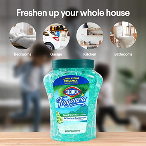 Clorox Fraganzia Crystal Beads Air Freshener in Island Orchid Scent - Long-Lasting Room Deodorizer - Odor Eliminator Gel Beads to Freshen Home, Car, or Office, 12 Fl Oz - Image 4