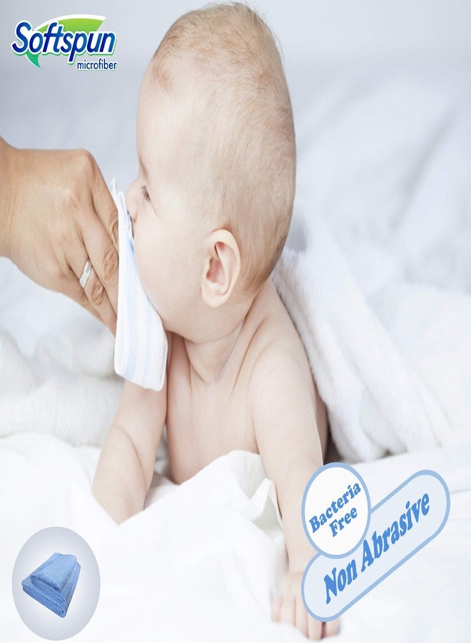 SOFTSPUN Microfiber Baby Hand & Face Wipes 30x30 Cms 2 Piece Towel Set, 340 GSM (Green) Super Soft & Silky for Hand, Face and Body - Hypoallergenic Sensitive Skin Wipes & Washcloths. - Image 4