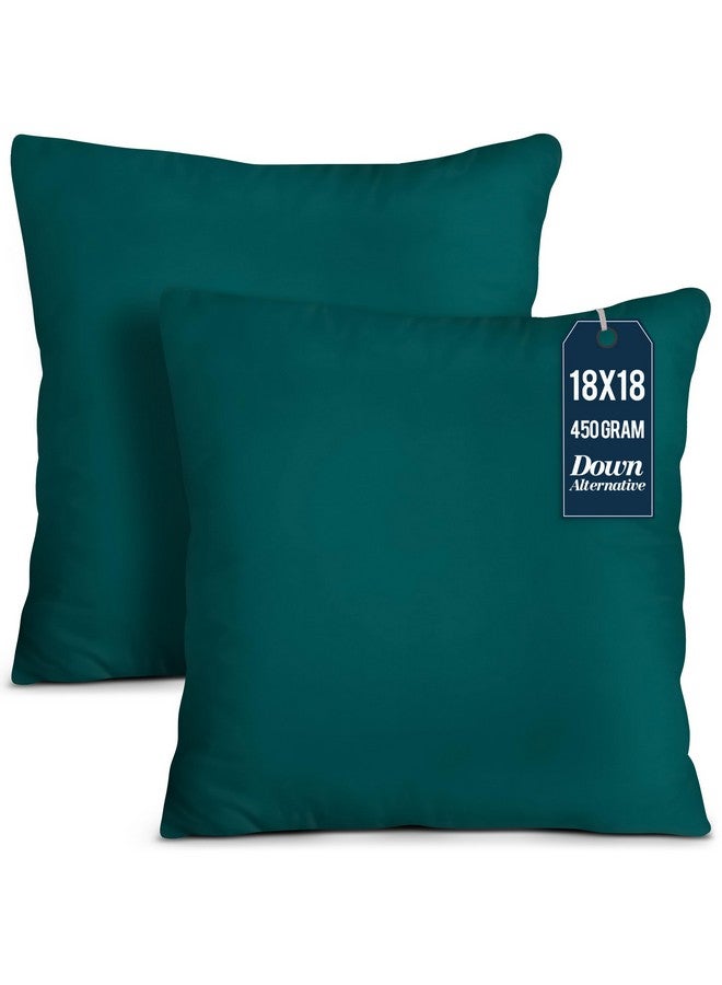 Utopia Bedding Utopia Bedding Throw Pillows Insert (Pack of 2, Dark Teal) - 18 x 18 Inches Bed and Couch Pillows - Indoor Decorative Pillow - Image 1