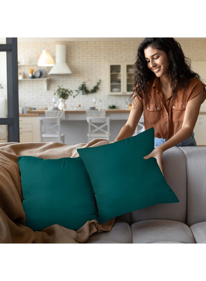 Utopia Bedding Utopia Bedding Throw Pillows Insert (Pack of 2, Dark Teal) - 18 x 18 Inches Bed and Couch Pillows - Indoor Decorative Pillow - Image 5